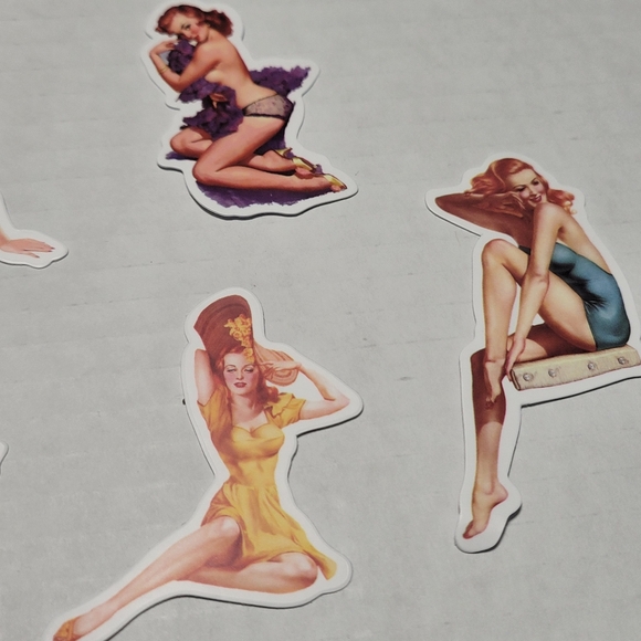 21 Piece Vintage Pin Up Girl Retro Stickers  NEW - Picture 7 of 9